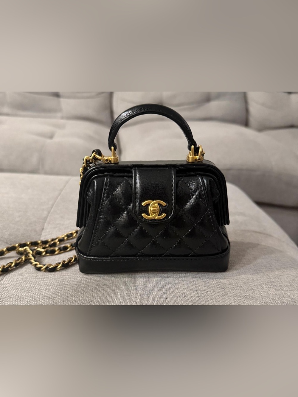 CHANEL Cocodoc Top Handle Bag Quilted Mini